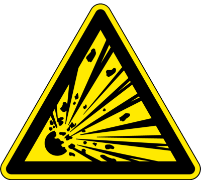 Warnzeichen - Warnung vor explosionsgefährlichen Stoffen