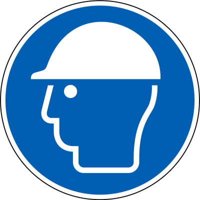 Gebotszeichen - Kopfschutz benutzen