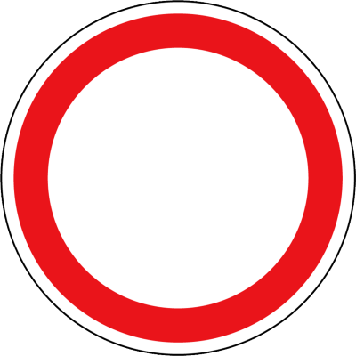 Verbotszeichen - Verboten für Fahrzeuge aller Art