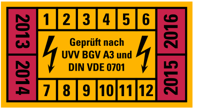 Kabel- und Elektrokennzeichen - Rechteckig mit 4 Jahren