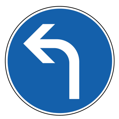 Fahrtrichtung links gebogen